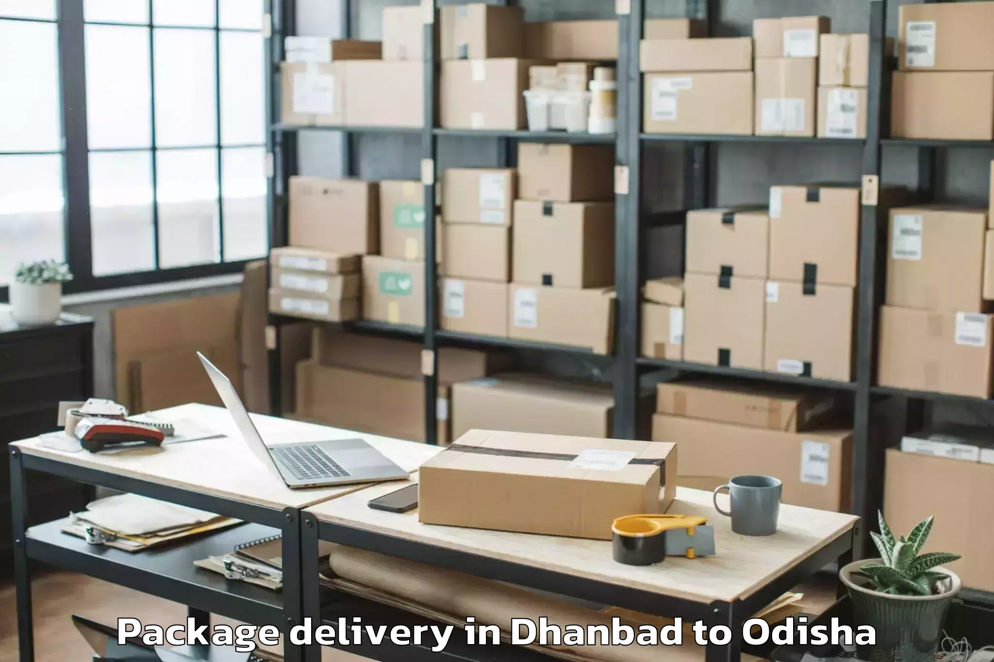 Book Dhanbad to Khallikot Package Delivery Online